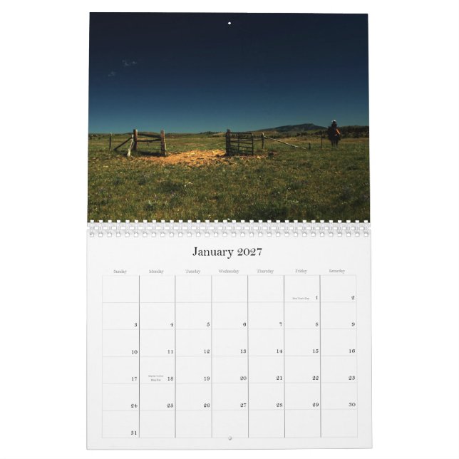 Sweetgrass Ranch Calendar (Jan 2027)
