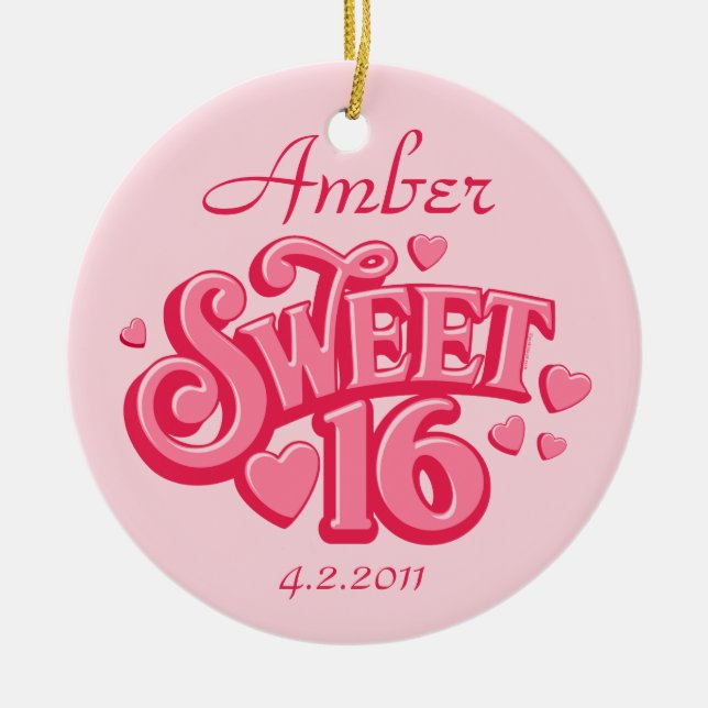 Sweetheart 16 Personalised Ornament (Front)