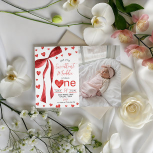 Sweetheart 1st Birthday Photo Invite