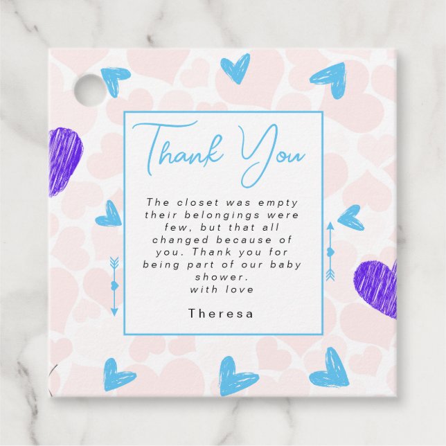 Sweetheart | Baby Shower  Favour Tags (Front)