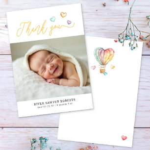 Sweetheart Baby Shower Photo Thank You Card