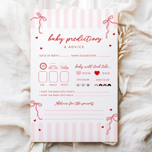 Sweetheart Baby Shower Prediction & Advice Game (Creator Uploaded)
