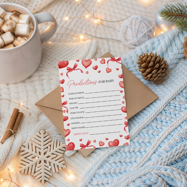 Sweetheart Baby Shower Predictions Card (Creator Uploaded)