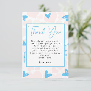 Sweetheart   Baby Shower  Thank You Card