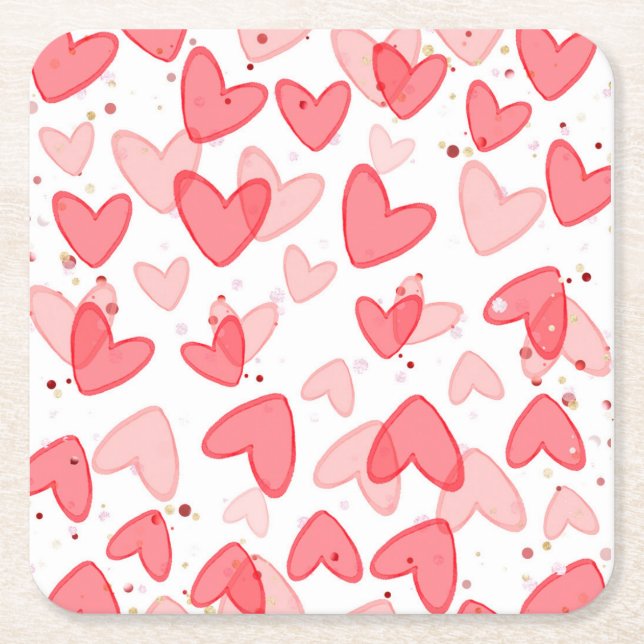 Sweetheart Baby Shower Valentine  Square Paper Coaster (Front)