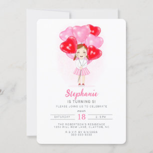 Sweetheart Balloon Birthday  Invitation