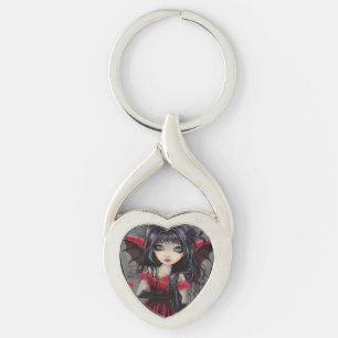 Sweetheart Big Eye Vampire Art Key Ring
