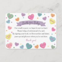 Sweetheart Candy Books for Baby Invitation Insert