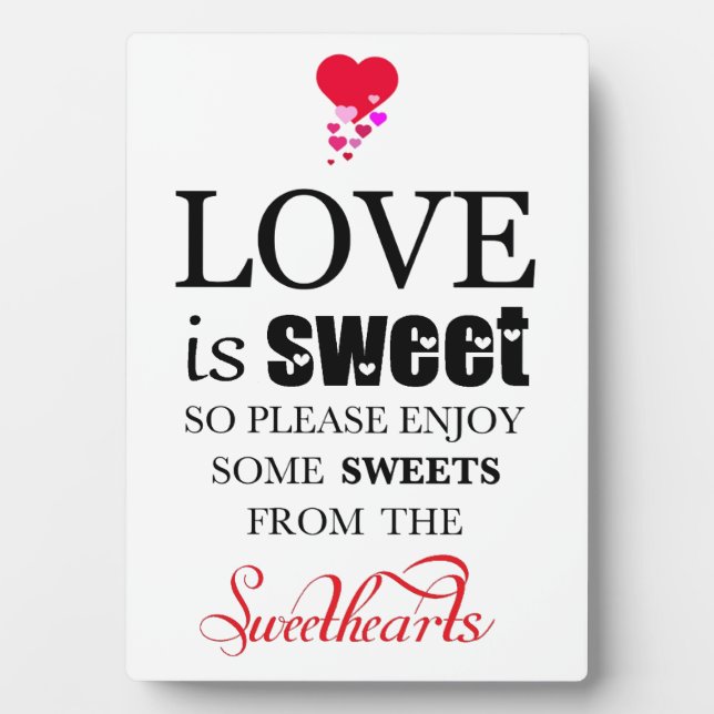 Sweetheart Candy Buffet Plaque (Front)