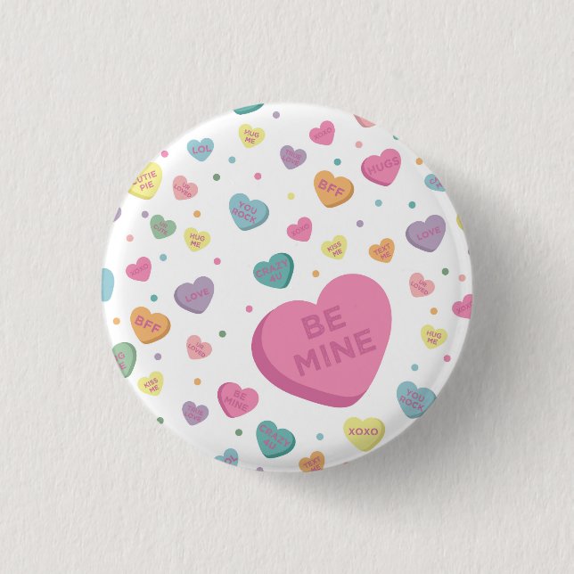 Sweetheart Candy February Party Favours 3 Cm Round Badge (Front)