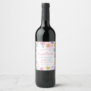 Sweetheart Candy Valentine Baby Shower Wine Label