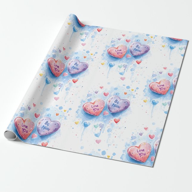 Sweetheart Celebrations Wrapping Paper (Unrolled)