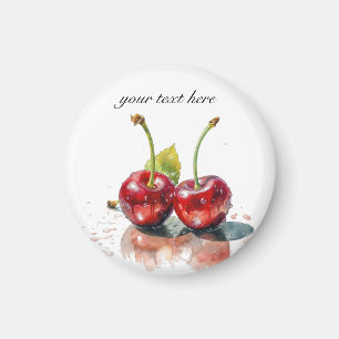  Sweetheart Cherries in Watercolor, custom  Magnet
