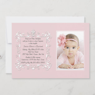 Sweetheart Corners Photo Religious Invitation