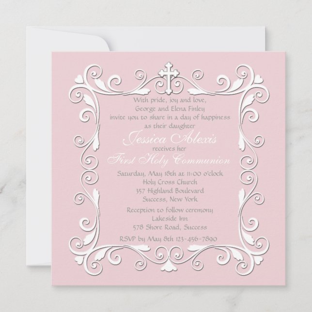 Sweetheart Corners Religious Invitation (Front)