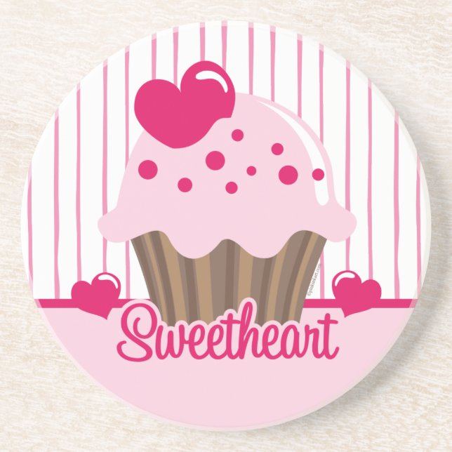 Sweetheart Cupcake Coaster (Front)