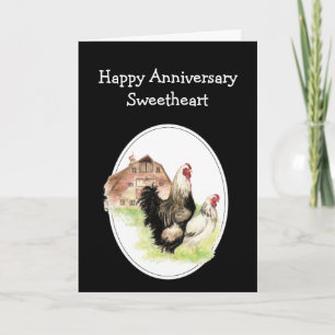 Sweetheart Custom Anniversary Farm Country Chicken Card
