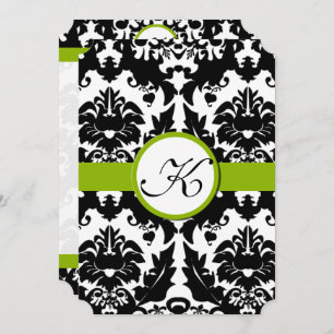 Sweetheart Damask Greenery Wedding Invitations
