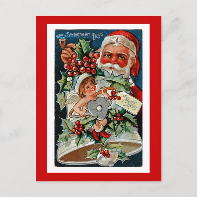 Sweetheart Days Merry Christmas Holiday Postcard (Front)