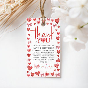 Sweetheart First Birthday Favor Tag