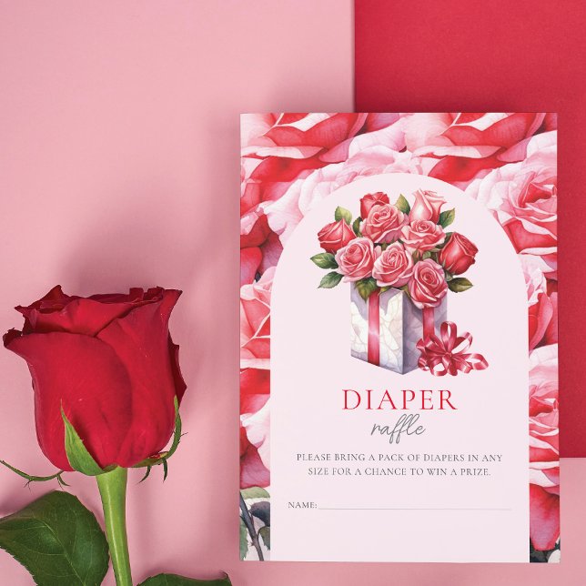 Sweetheart Floral Arch Baby Shower Diaper raffle Enclosure Card (Creator Uploaded)