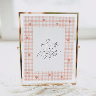 Sweetheart Gingham Baby Shower Cards and Gifts Poster