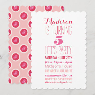 Sweetheart Love Pink Girl Birthday Party Invite