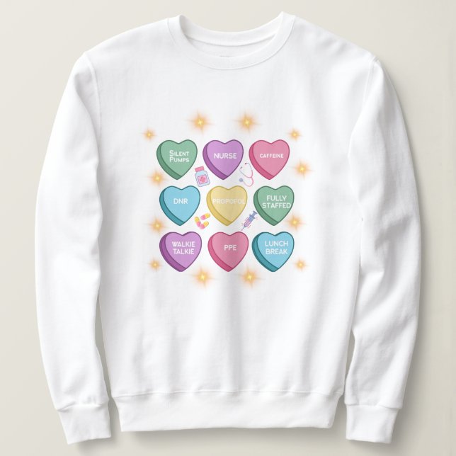 Sweetheart Nurses Valentine's Day Sweatshirt (Design Front)