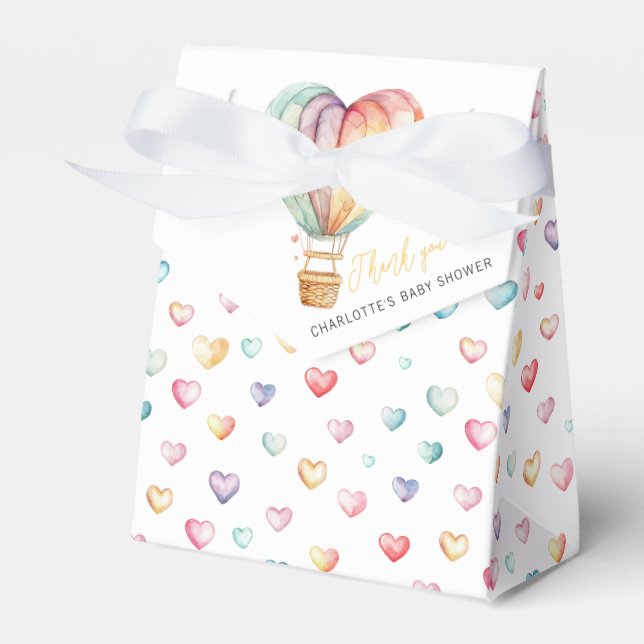 Sweetheart Pastel Heart Baby Favour Box (Front Side)
