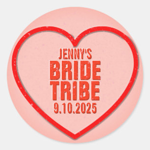 Sweetheart Personalised Bride Tribe Classic Round Sticker