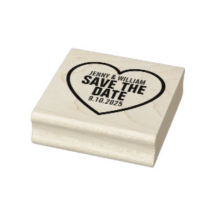 Sweetheart Personalised Save the Date Rubber Stamp