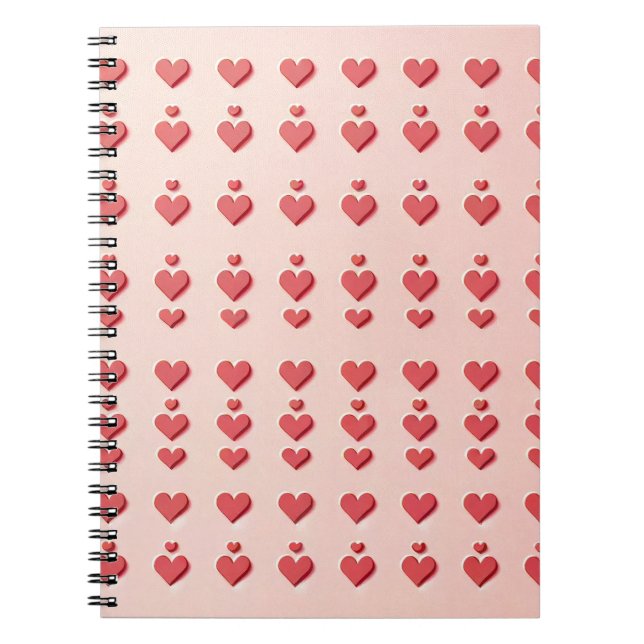 Sweetheart Pink: Adorable Red Hearts Notebook (Front)