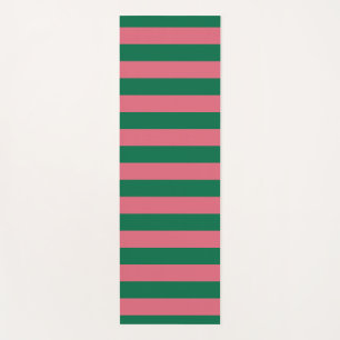 Sweetheart Pink Pickle Green Stripe Yoga Mat