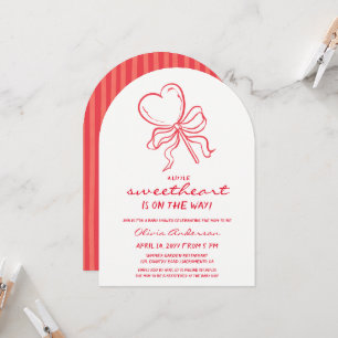 Sweetheart pinstripes lollypop Baby Shower Invitation
