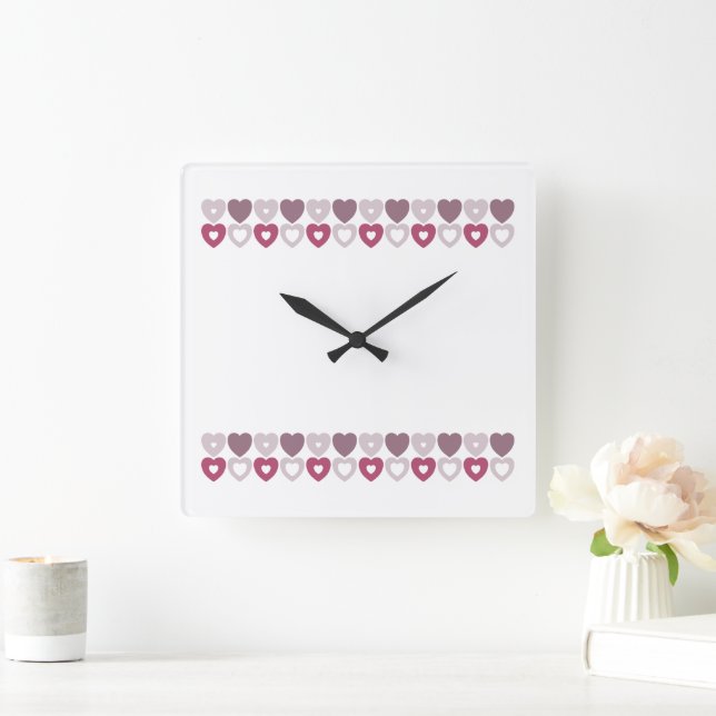 Sweetheart Quilt Mug Square Wall Clock (Home)
