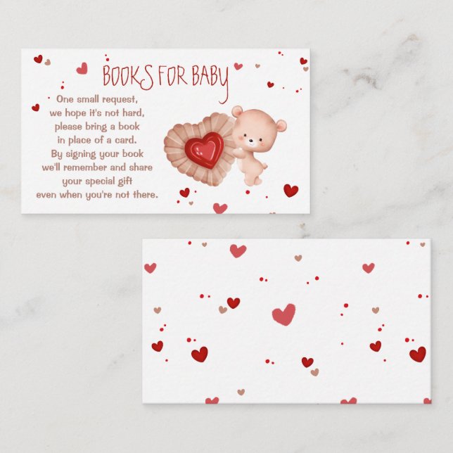 Sweetheart Red Baby Shower Books For Baby Card (Front/Back)