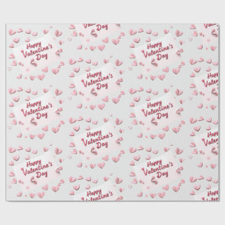 Sweetheart Scatter: Coral and Pastel Pink Hearts Wrapping Paper