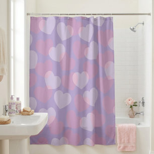 Sweetheart Sprinkle   Heart Pattern Shower Curtain