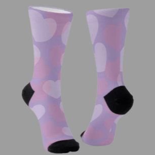 Sweetheart Sprinkle   Lavender Heart Crew Socks