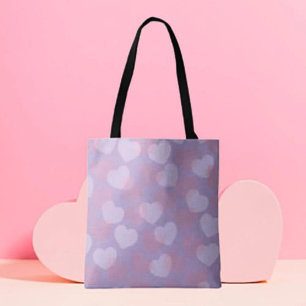 Sweetheart Sprinkle Lavender Heart Pattern Tote