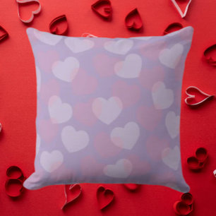 Sweetheart Sprinkle   Pink & White Hearts  Cushion
