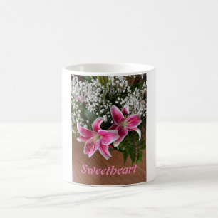 Sweetheart, Stargazer Lilies Coffee Mug