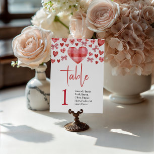 Sweetheart Table Number Sign with Guest Names