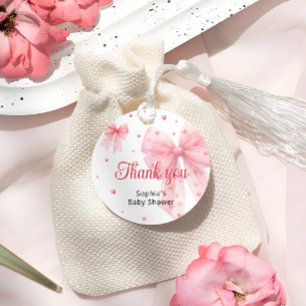 Sweetheart Valentine Bow Baby Shower Thank You Favour Tags