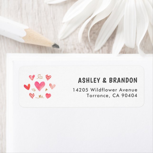 Sweetheart Valentine HeartsReturn Address Label (Insitu)