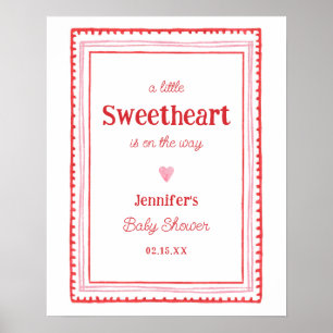 Sweetheart Valentine's Baby Shower Welcome Poster