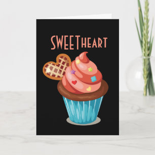 Sweetheart Valentine's Day Cupcake Design Holiday Card