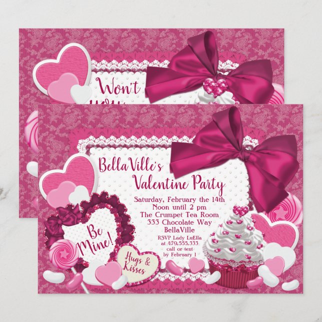 Sweetheart Valentine's Day Party Invitation (Front/Back)