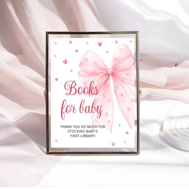 Sweetheart Valentines Pink Bow Books for Baby Poster (Creator Uploaded)