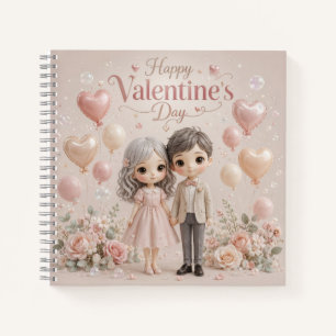 Sweetheart Whispers in Pastel Pink Notebook